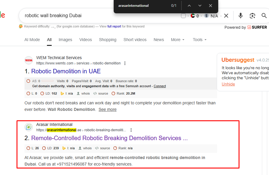 robotic wall breaking Dubai